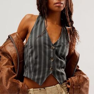 Free People Dakota Striped Vest Sz XS
